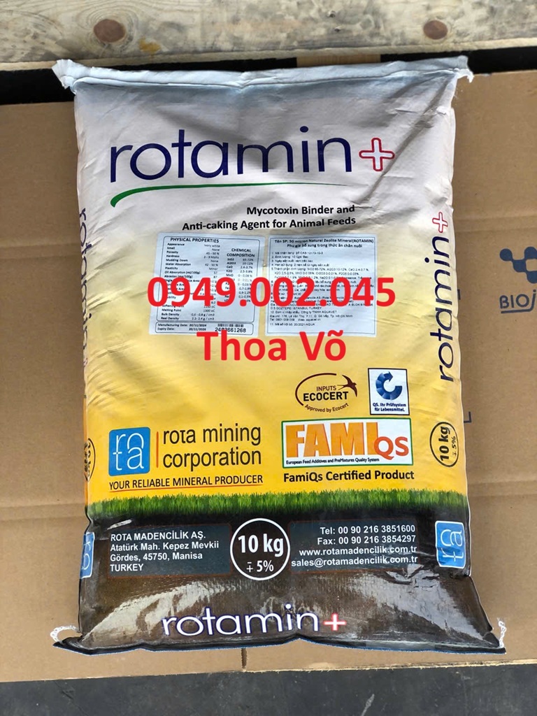 ROTAMIN – Khoáng Trộn, Khoáng Tạt Ngừa Cong Thân, Đục Cơ Cho Tôm